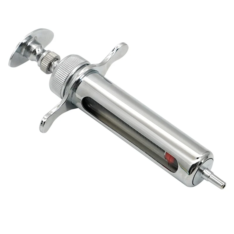 Reusable Stainless Steel Syringe Hypodermic Veterinary Animal Injector for Pig Cattle Sheep 1pcs Vet Tools Farm Supplies reusable syringe