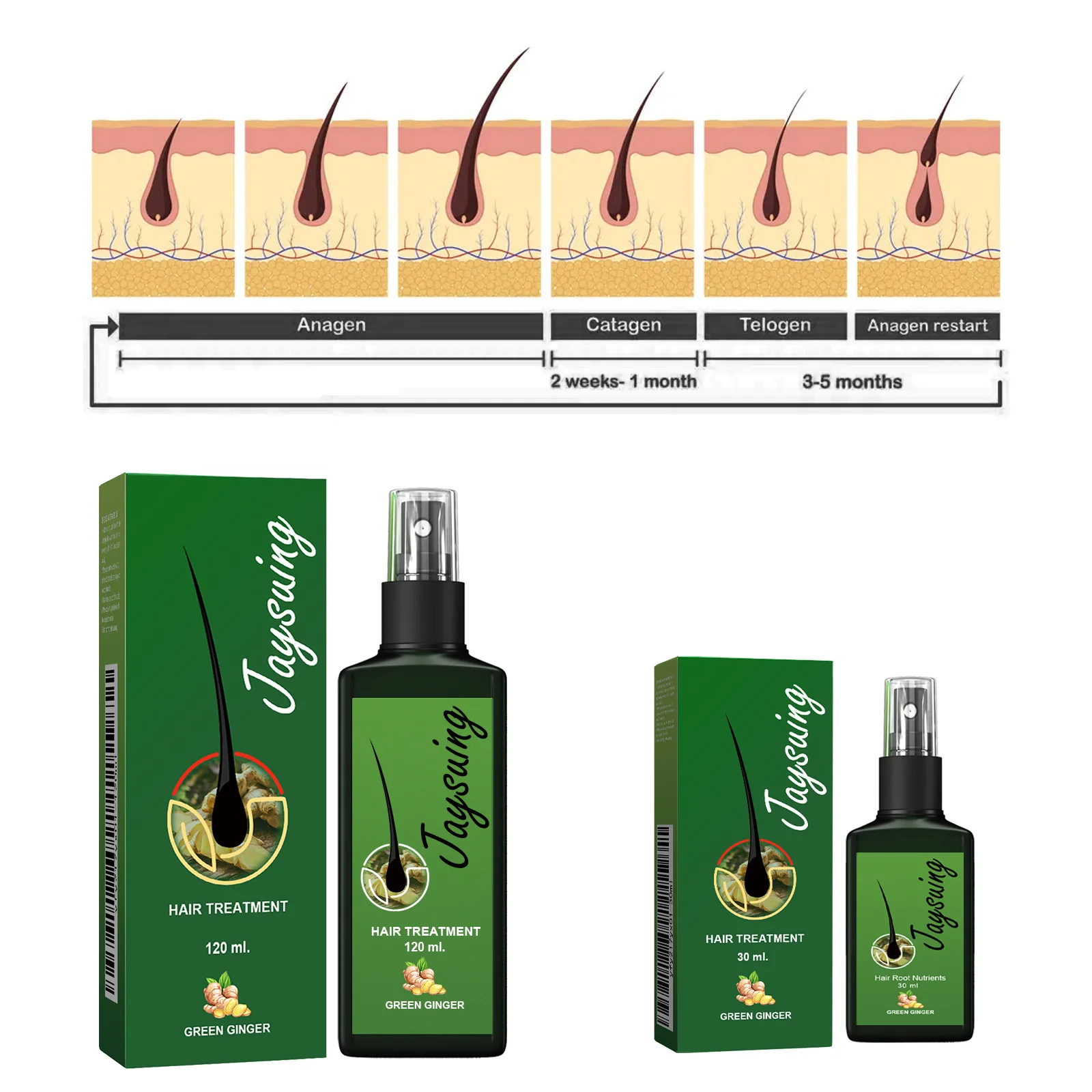 Hair Growth Spray Ginger Massage Scalp Damaged Treatment Solution Nourish Roots Fast Grow Anti Hair Loss Serum Beauty Health 6