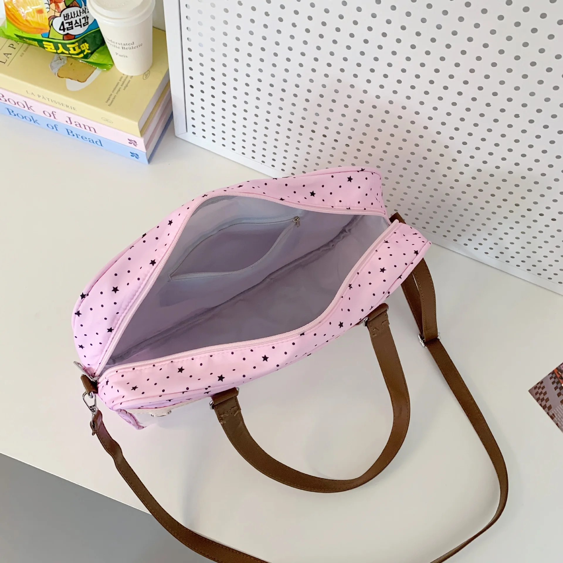 Y2k DIY Badge Display Shoulder Bag New Cute Large Capacity Lace Ita Bag Lolita Girls Transparent Pocket Casual Polka Dot Handbag 5