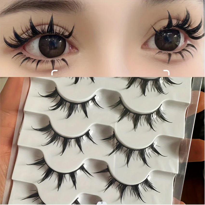 5 pairs of comic eye false eyelashes, pure desire little devil eye eyelashes COS enlarged double eye false eyelashes 5MH-5