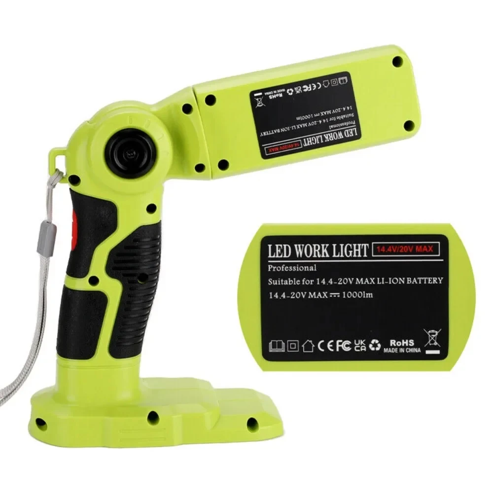 Cordless Flashlight for Ryobi 18V Li-ion Battery LED Work Light Hand Work Light