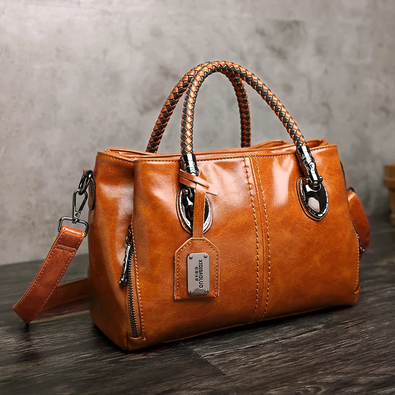 

Women's PU Leather Handbags Vintage Bag Crossbody Bags for Woman Fashion Shoulder Retro Ladies Tote Sling Torebka Damska