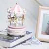 Merry-go-round Music Boxes Wooden Horse Roundabout Carousel Musical Box Plastic Christmas Gift Horse Carousel Box Home Decor 4