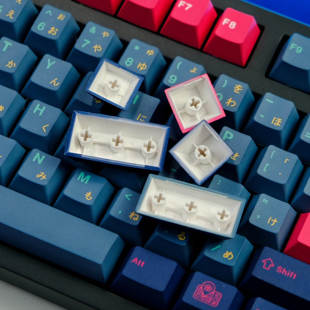 Teclado Mecânico Keycap Pbt Japonês Kabuki Cho Sublimação Dye Perfil Cherry Interruptor mx com 1.75u Shif 129 Chaves - Imagem 5