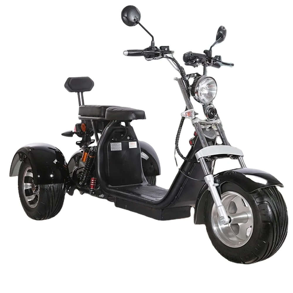 

2023 fat tire citycoco 3 wheels 60V 72v dual motor electric scooters powerful 2000w 40ah motorcycle with big seat