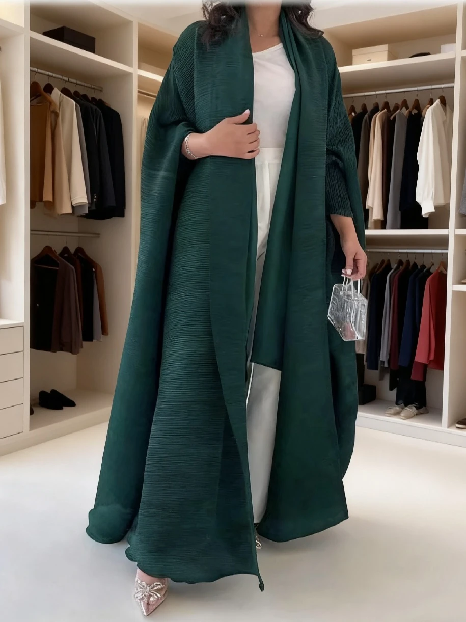 Muslim folded woman's cloak bat wings, how many trench coats, solid coat, Dubai collar, plus size abayas, luxurious woman's coat
