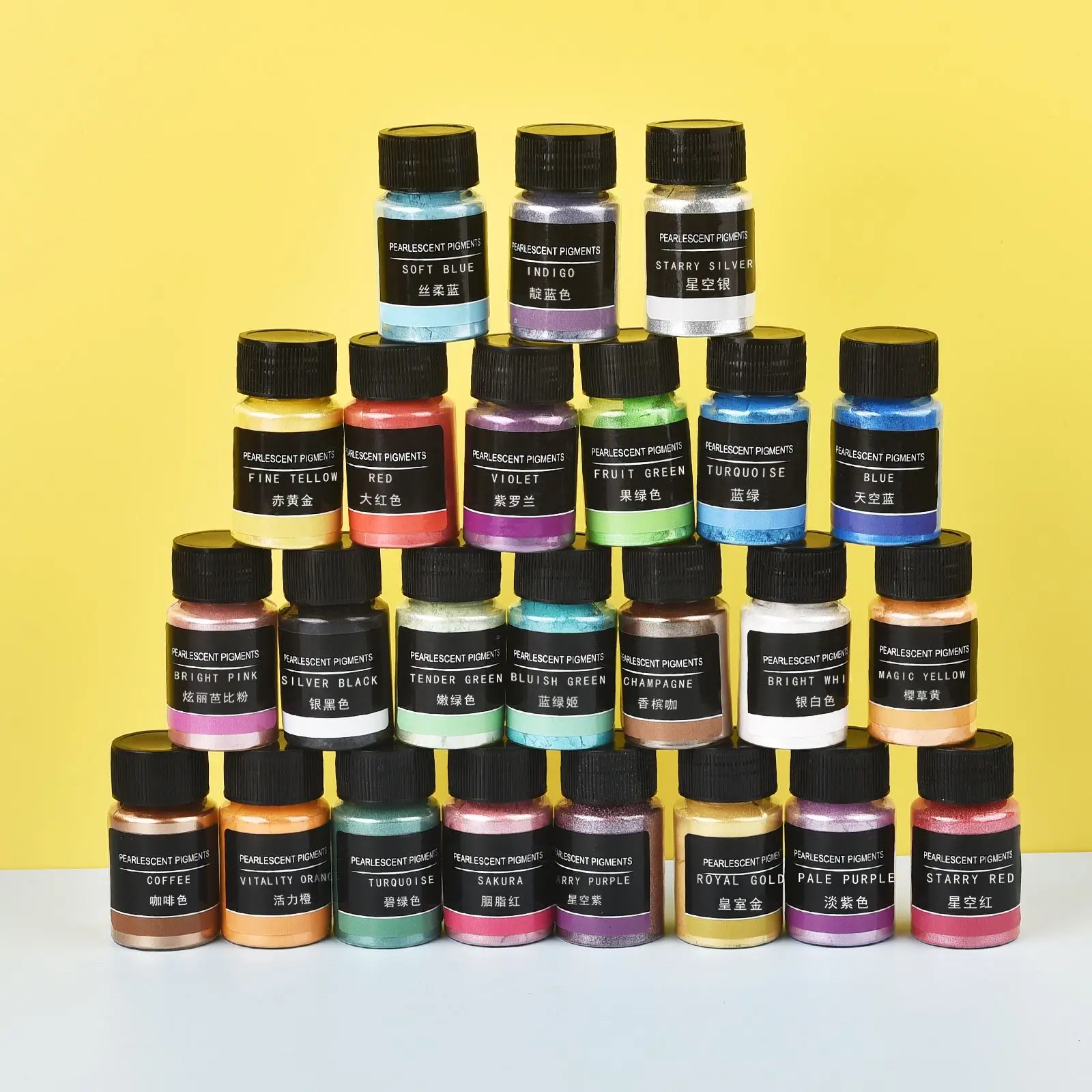 Mica Powder Pigment Epoxy Resin Pigment Pearlescent Powder Pigment Pearl Powder Pigment Mica Powder 24 Color Pearlescent Mica Powder Resin Pigment Powder Epoxy Resin Mold Colorant Dye for DIY Epoxy Jewelry Accessories