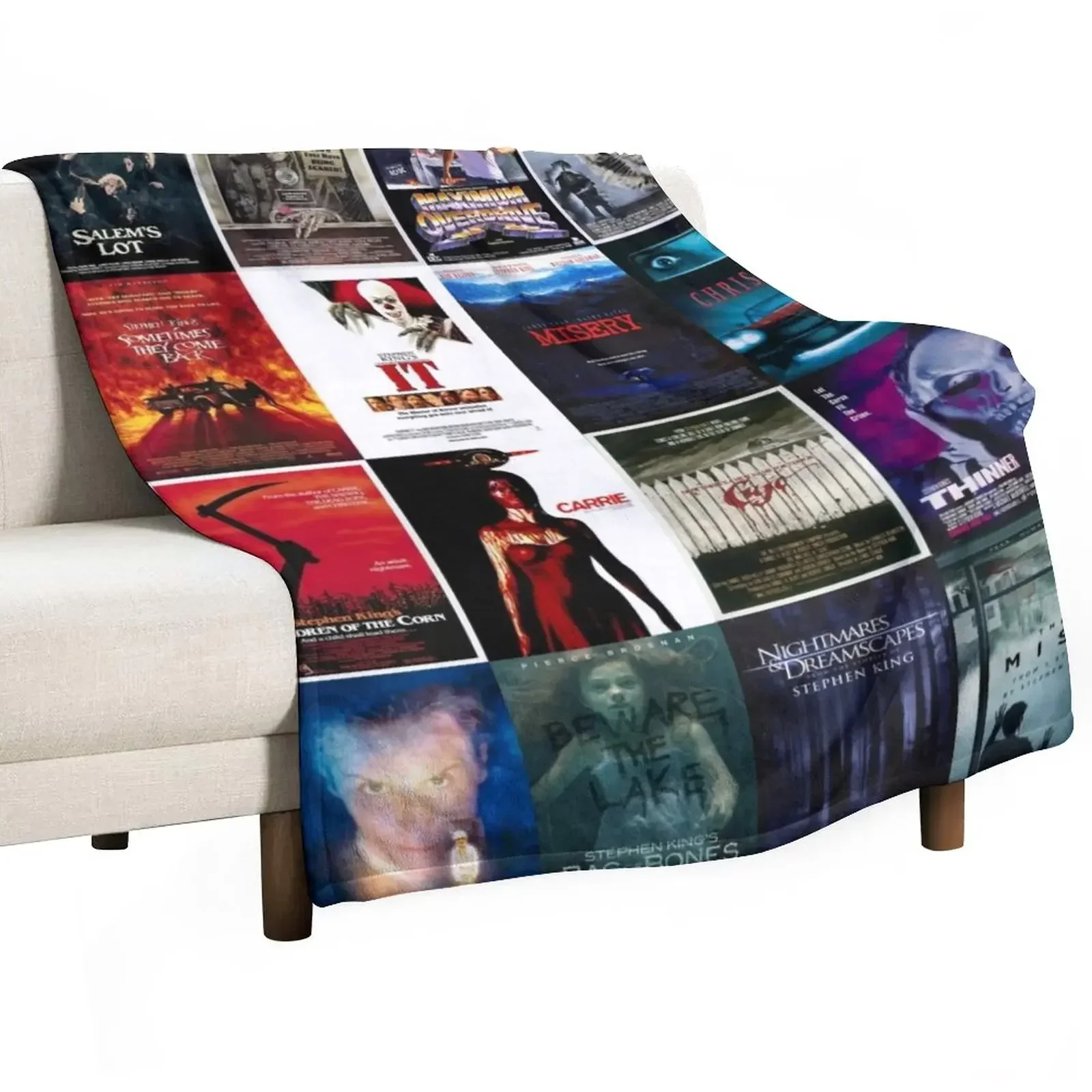 

Stephen King movie posters collection Throw Blanket Luxury Brand For Sofa Thin Custom blankets ands Blankets