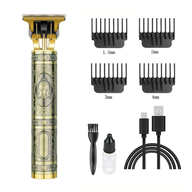 Clipper Electric Clippers New Electric Men's Retro T9 Style Buddha Head Carving Oil Head Scissors