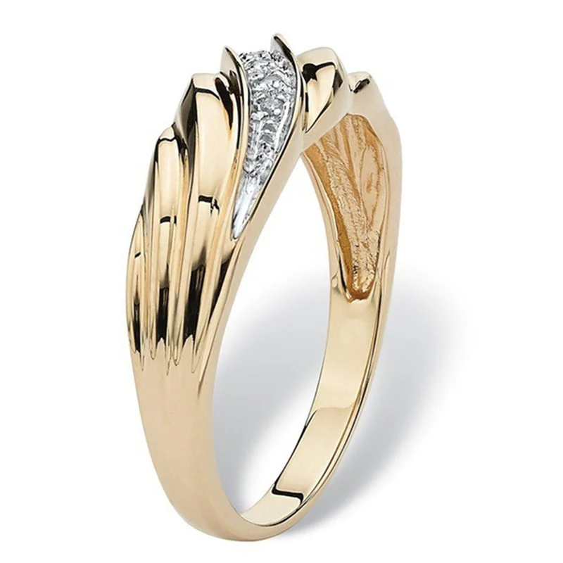 Fashion Creative Twisted Men Women Ring Exquisite Gold Color Metal Inlaid with White Zircon Engagement Ring Jewelry wedding rings signet ring round rings cross rings silver ring womens ring couple rings cubic zircon ring turkish rings finger rings jewelry rings anime rings moissanite ring survival ring