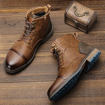 Retro Men Boots Outdoor Casual Fashion Men Ankle Boots