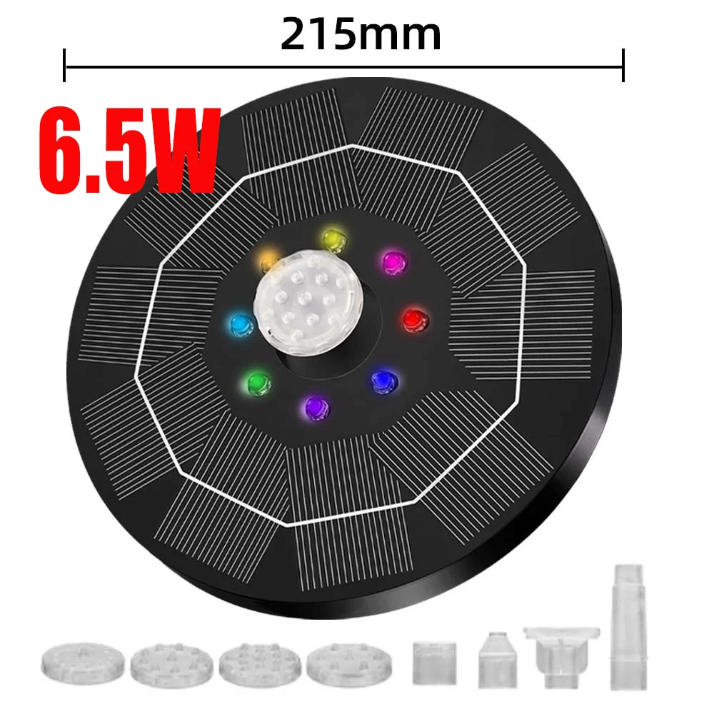 21.5CM LED Solar Fountain Pump for Bird Bath Garden