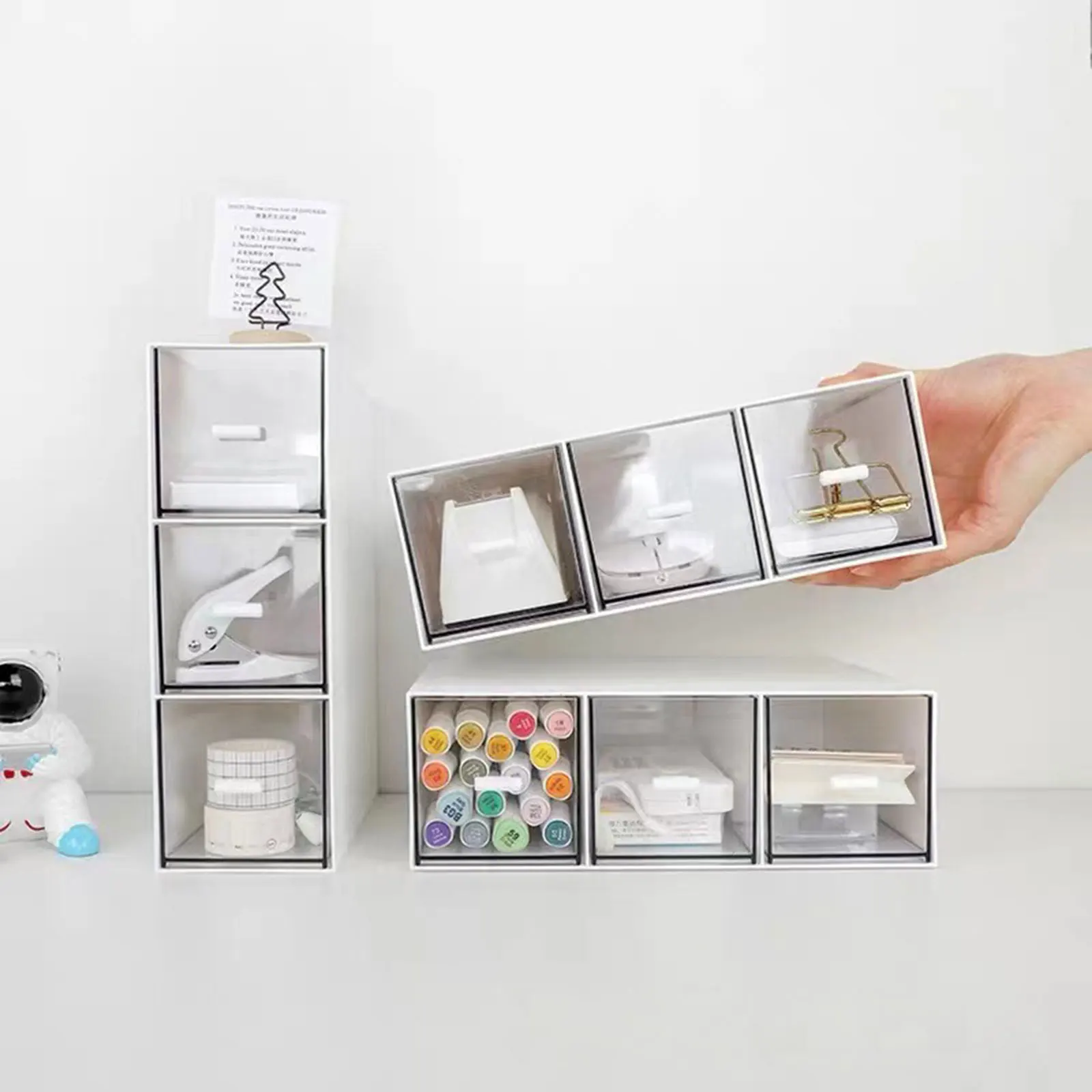 Simple Multi-Compartment Storage Box Desktop Miscellaneous Stationery Organizing Box Student Dormitory