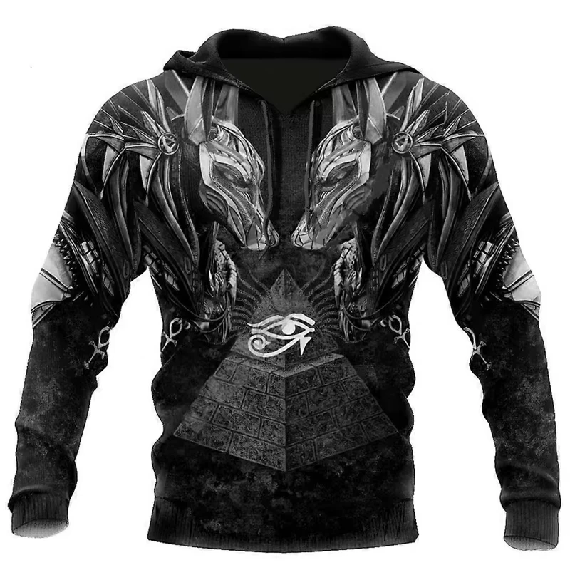 Men's Hoodie Ancient Egyptian Pharaoh Anubis Tattoo 3D Print Pullover Sweatshirt Streetwear Hoodies Kid Hoodie Women Hoodie - Image 6