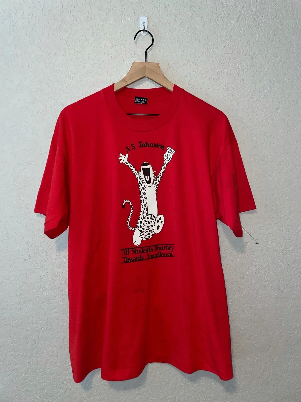 Anni '90 Vintage A. S. Johnston Studenti Report Card Studente Graphic Shirt Single Stit Maniche Lunghe