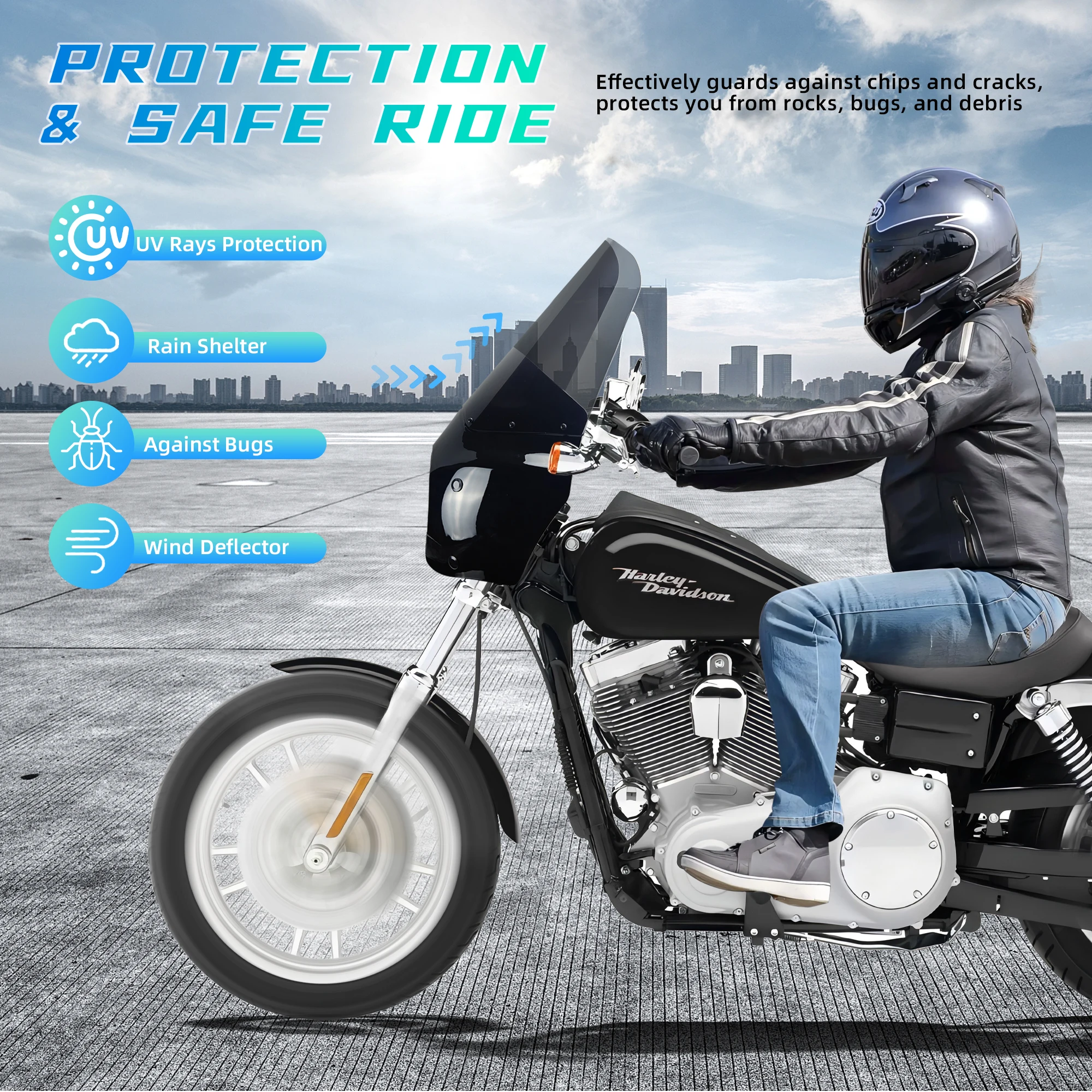 15 inch Motorcycle Front Fairing For Road Warrior Fairing For Dyna Super Glide 06-14 FXBB Softtail Street Bob 18-22 FXCW Rocker