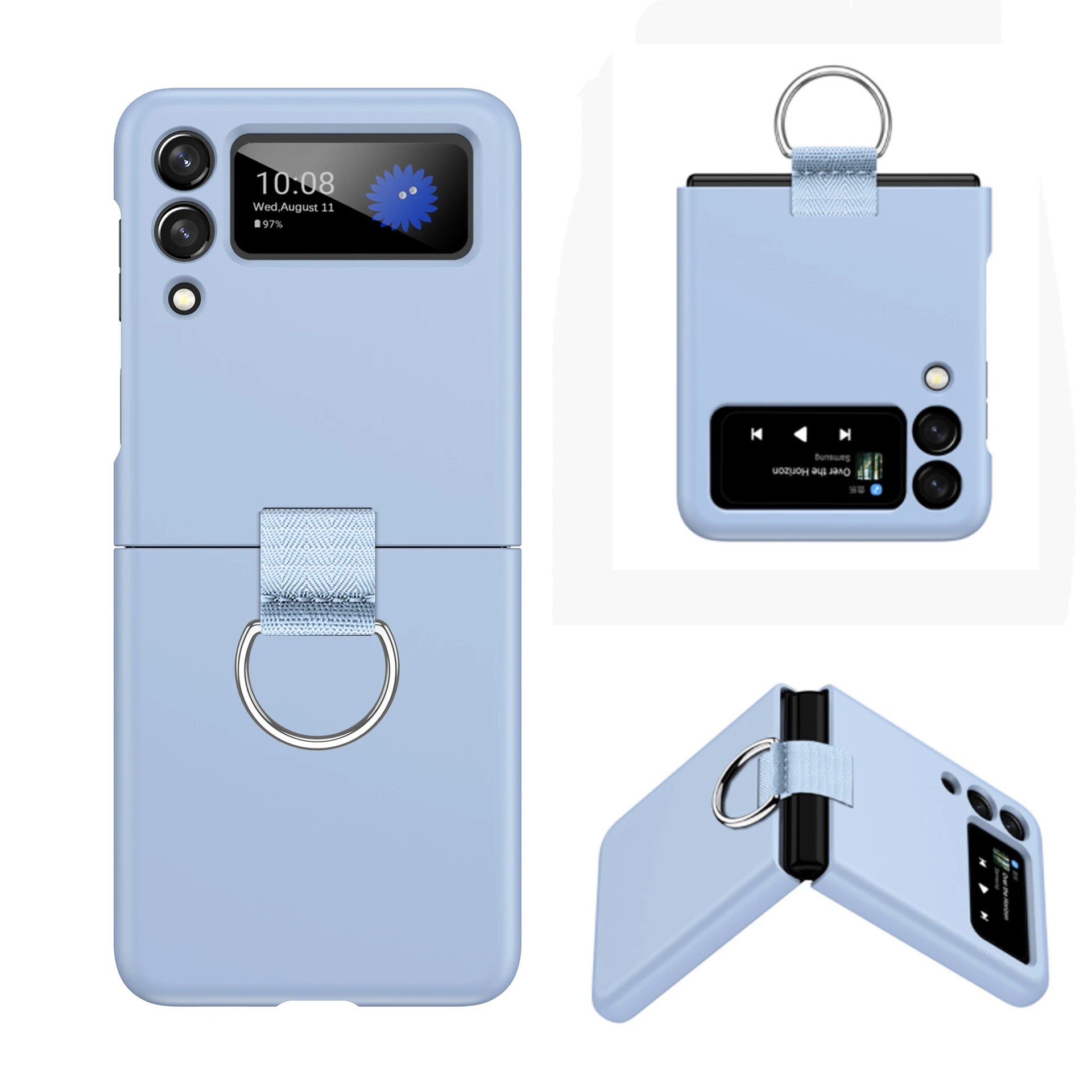 Per Samsung Galaxy Z Flip 4 5G Custodia Zflip3 Flip4 3 Fundas Anello Da Dito Antiurto Cover Opaca Per Galaxy Z Flip 3 4 Custodie