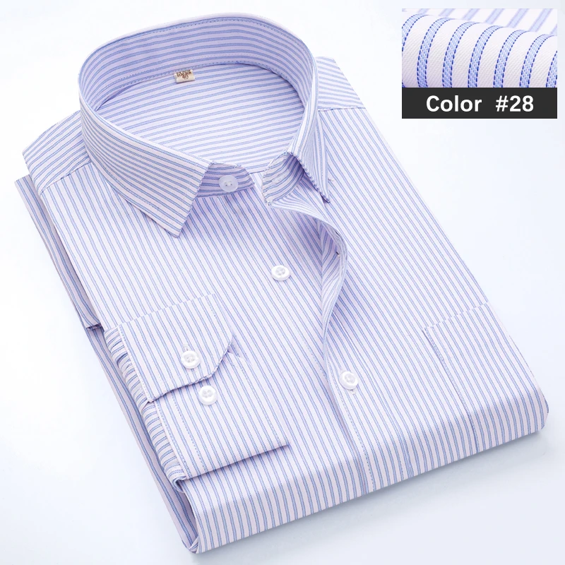 Men's Classic Blue Striped Long Sleeve Casual Shirt