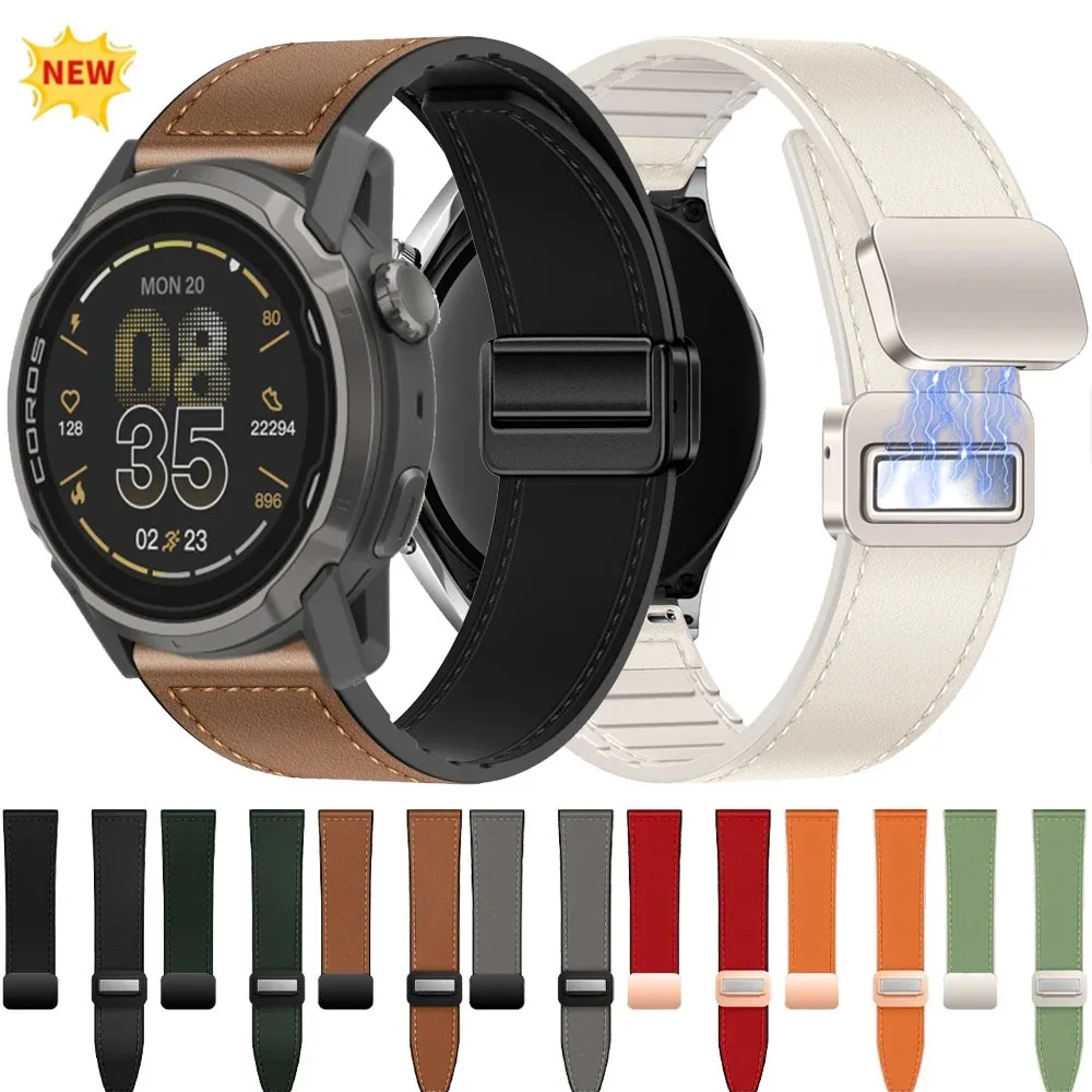 Enhanced Silicone-Leather Hybrid Strap - 22/20mm Versatile Bracelet Band