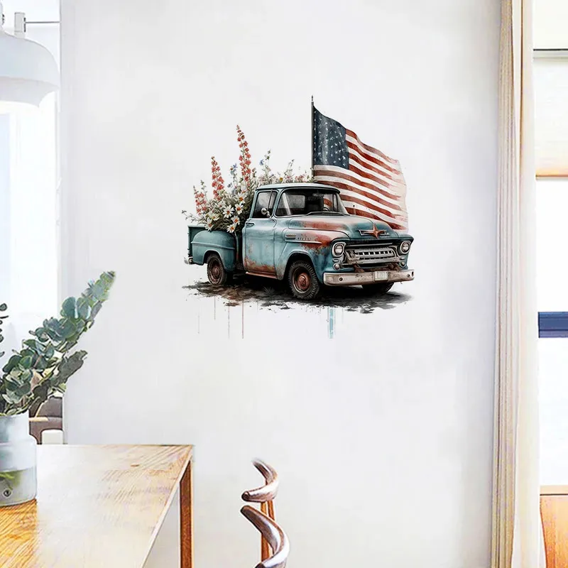 American Trucks Sticker Living Room sofa background decoration wallpaper for Home Decor Wall Sticker Room Art Decals M879