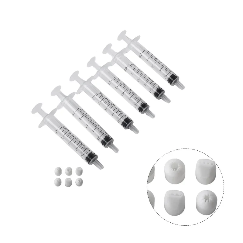 Press Mini Nozzle Set Cake Decorating Cream Clay Dessert Food Toy DIY Intricate Designs Flowers Pottery Decorating Tools polymer clay tools pottery sculpting tools clay sculpting tools pottery tools clay craft tool 6pcs