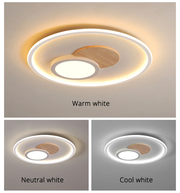 Lâmpadas de Teto Painéis para Sala Madeira Real Decorações Modernas Lâmpadas Interiores Estar Quarto Corredor Luminária Iluminação Redonda Led 14 Computers & Electronics