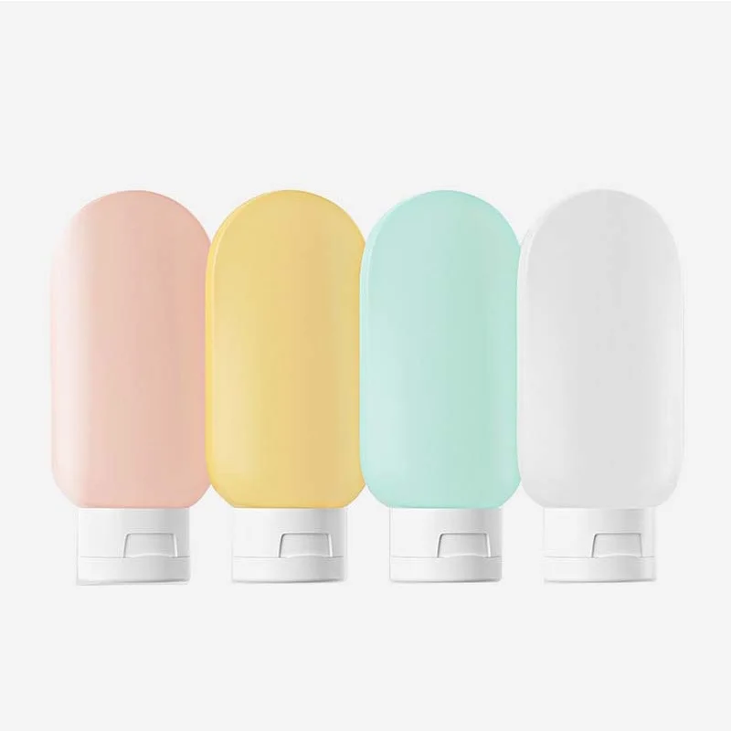 Botellas recargables de silicona de 60ml, contenedor de loción cosmética portátil para viaje, tubo de compresión a prueba de fugas, botella vacía, herramientas de viaje