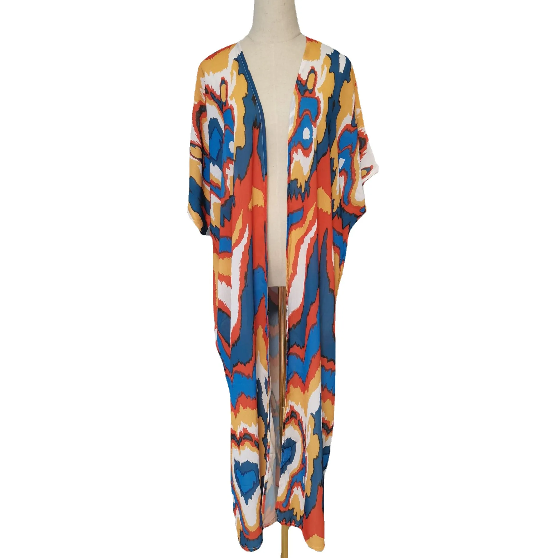 

Summer Lady Beach Cover Up Sexy Bikini 2023 Chiffon Long Dress For Women Solid Beach Dress Women Bathing Suit Beach Tunic Kaftan