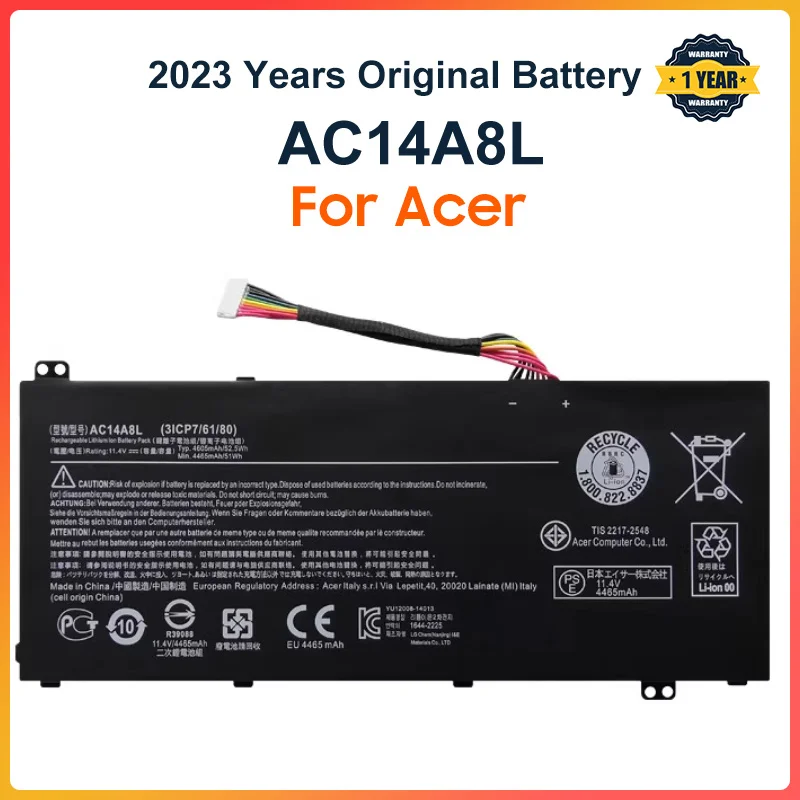 

AC14A8L Laptop Battery For Acer Aspire VN7-571 VN7-571G VN7-591 VN7-591G VN7-791G MS2391 KT.0030G.001 11.4V 4605mAh
