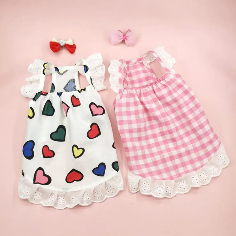 통기성 레이스 엣지 서스펜디드 탱크 탑, 테디 개 고양이, 작은 강아지 애완 동물 옷, 개 쿨링 조끼, 고양이 옷, 용수철 여름 