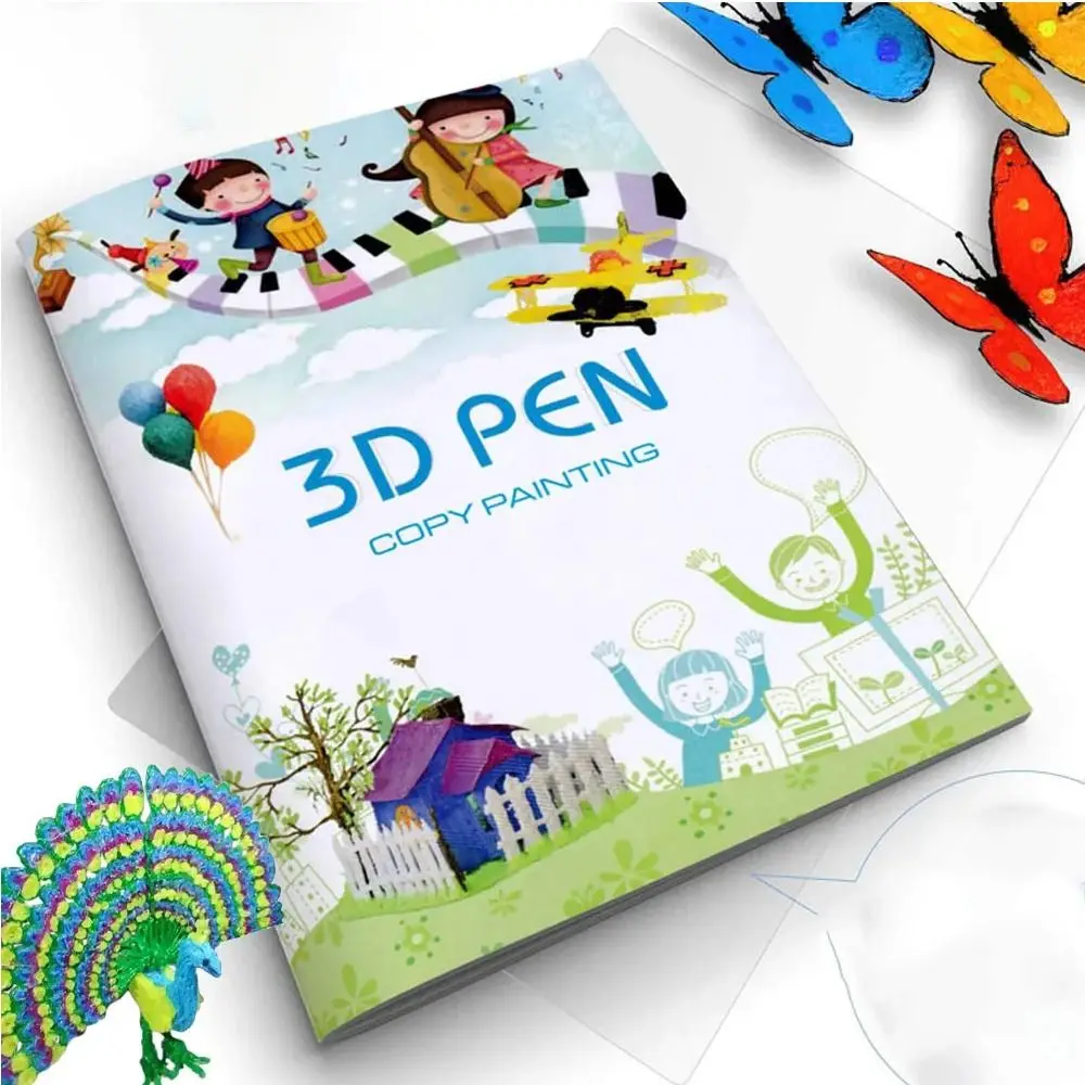 

Thick Paper 3D Printing Pen Drawing Book 22/40 Patterns Clear Plate 3D Pen Paint Album Painting Template Copying Drawing Board