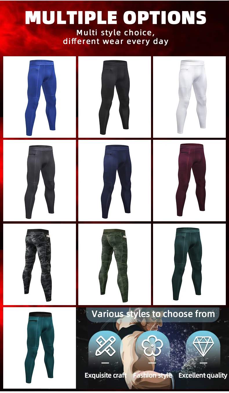 Description Picture 5 of itemCody Lundin Spandex Compression Base Layer Running Exercise Pants Camouflage Print Men Outdoor Cycling Jogging Hiking Leggings