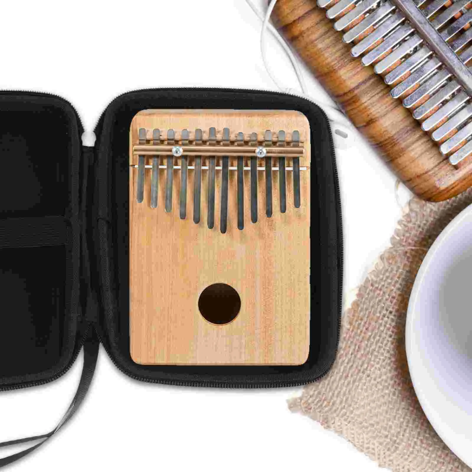 Gig Bag Finger Piano Storage Case EVA Kalimba Holder Supplies Container Lanyard