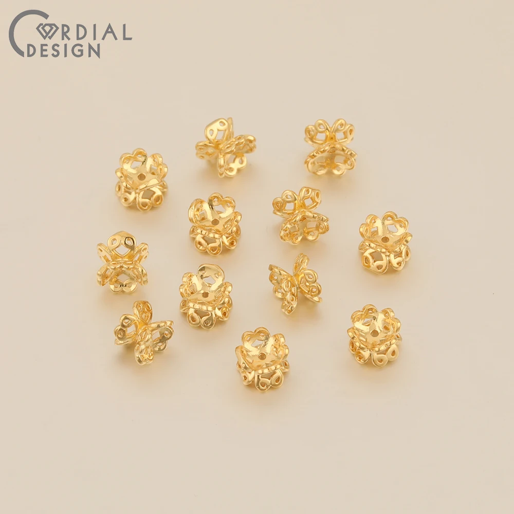 Cordial Design 50Pcs 5*6MM Cooper Spacers/DIY Bracelet/Jewelry Accessories/Genuine Gold Plating/Jewelry Findings & Components - cordial