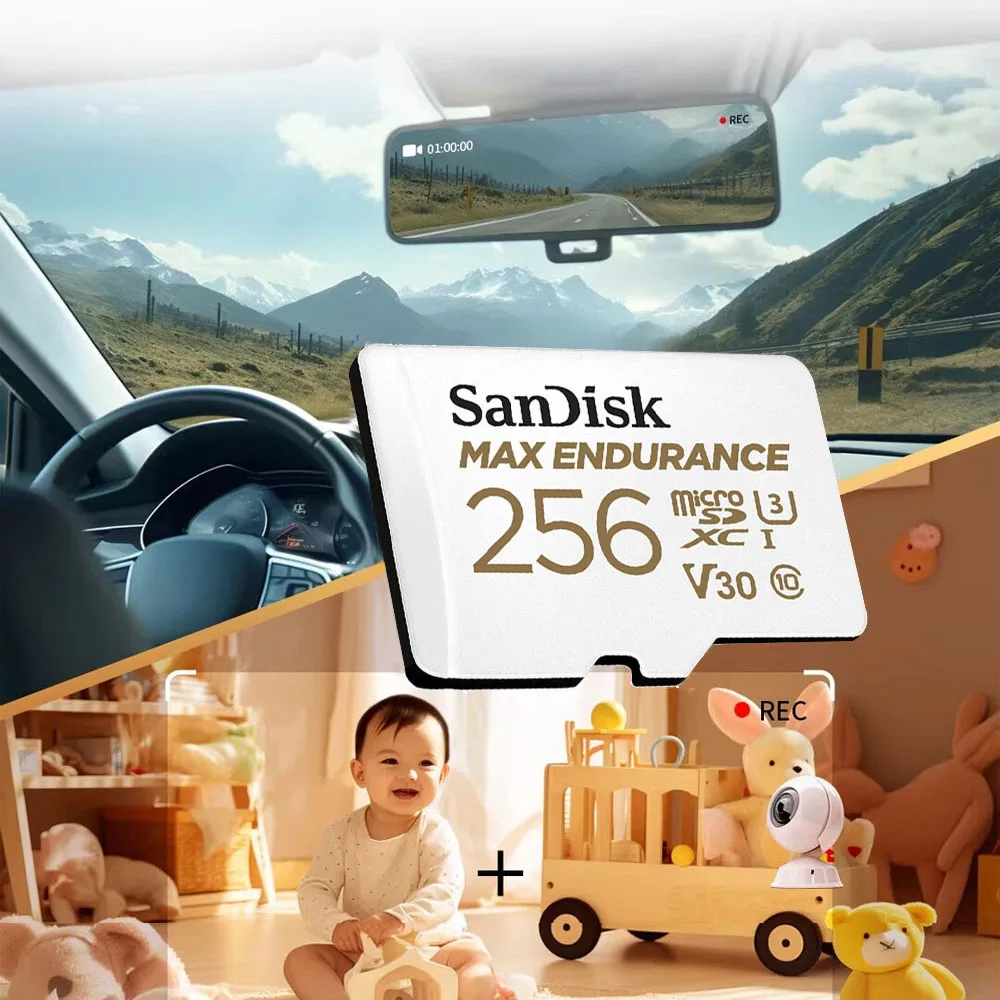 샌디스크 맥스 엔듀런스 microSD 카드 32GB 64GB 128GB 256GB U3 4K 풀 HD 메모리 카드 (드라이빙 레코더 및 감시 카메라용)