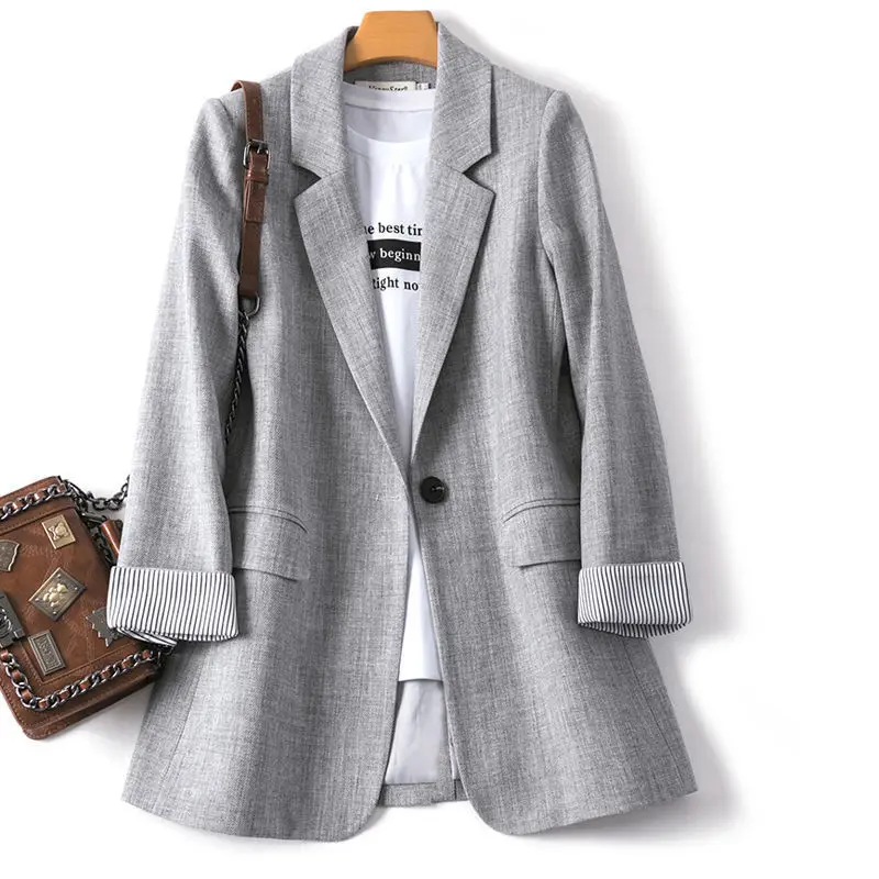 

Blazer Suit Jacket Women Spring Loose Casual Minimalist Autumn Top Small Suit