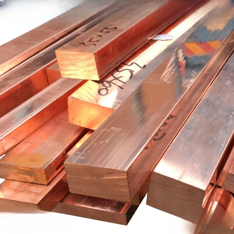 T2 Red Copper Shaft Square Flat Bar Model Maker 99.95% Pure Copper Plate DIY material Thickness 5/6/8/10/12/15/20mm