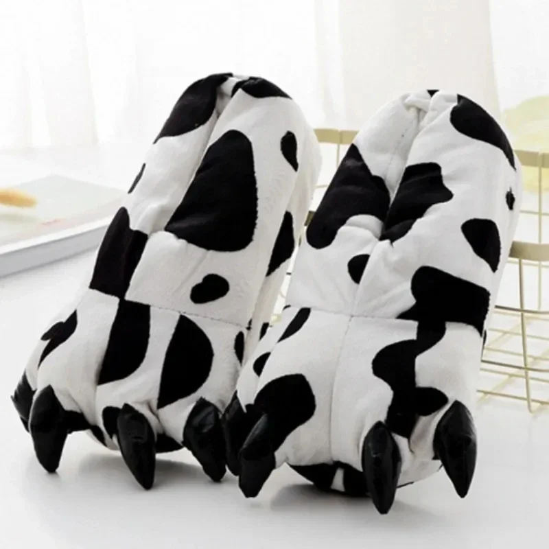 

Warm Winter Children Home Shoes Dinosaur Paw Shoes Cartoon Animal Cotton Baby Boy Girl Cow Slippers Anime Pajamas Shoes