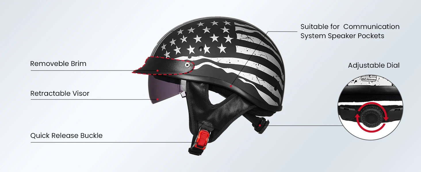 HALF HELMET MOTORCYCLR MEN
