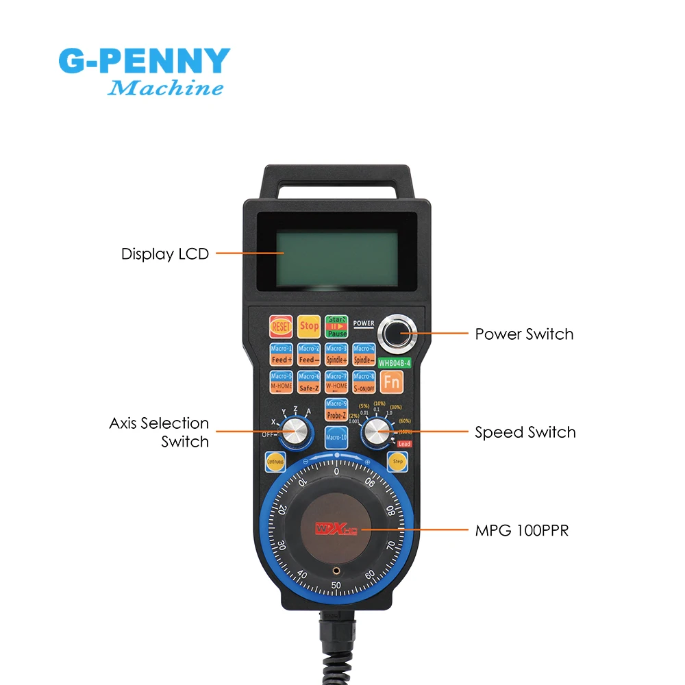 Cnc handwheel XHC 4 Axis / 6 Axis MACH3 USB CNC Handwheel MPG Manual USB wire cable 5 meters for lathe and turning center CNC Engrave machine