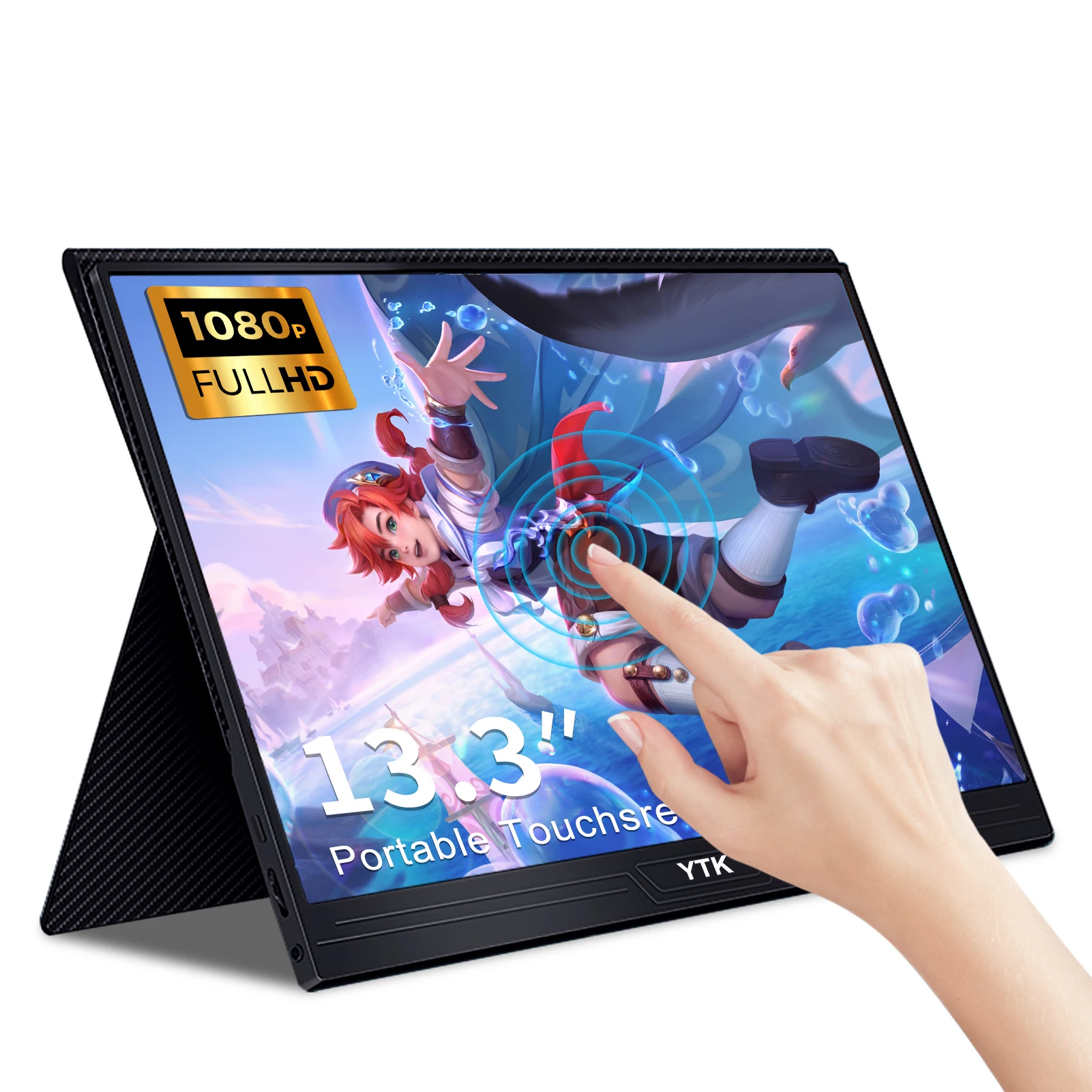 

Portable Monitor 13.3" touchscreen extender display, FHD 1080P IPS Screen Mini-HDMI 1920*1080,delivers with 178° viewing angle