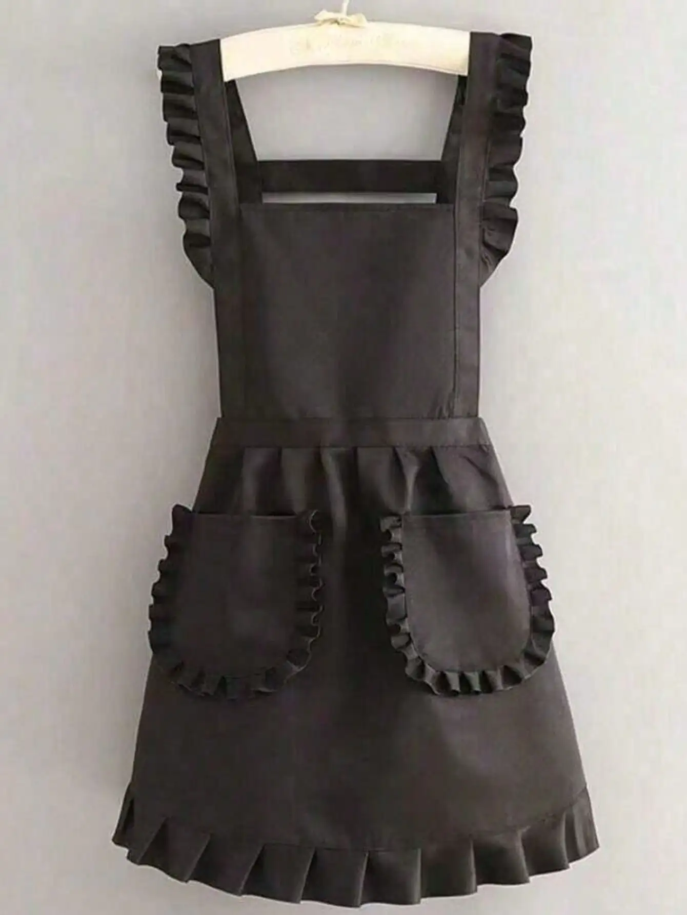 Stylish Korean Fashion Apron Princess Apron, Canvas Waterproof Dining Apron with Pockets, Polyester Apron for Women, Simple