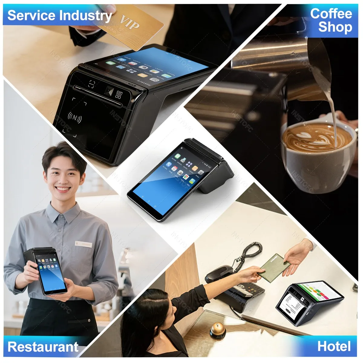 3G32G POS PDA 단말기, 58/80mm 영수증 프린터 지원, NFC, 와이파이, 블루투스, Loyverse, 구글 스토어, 안드로이드 14 올인원