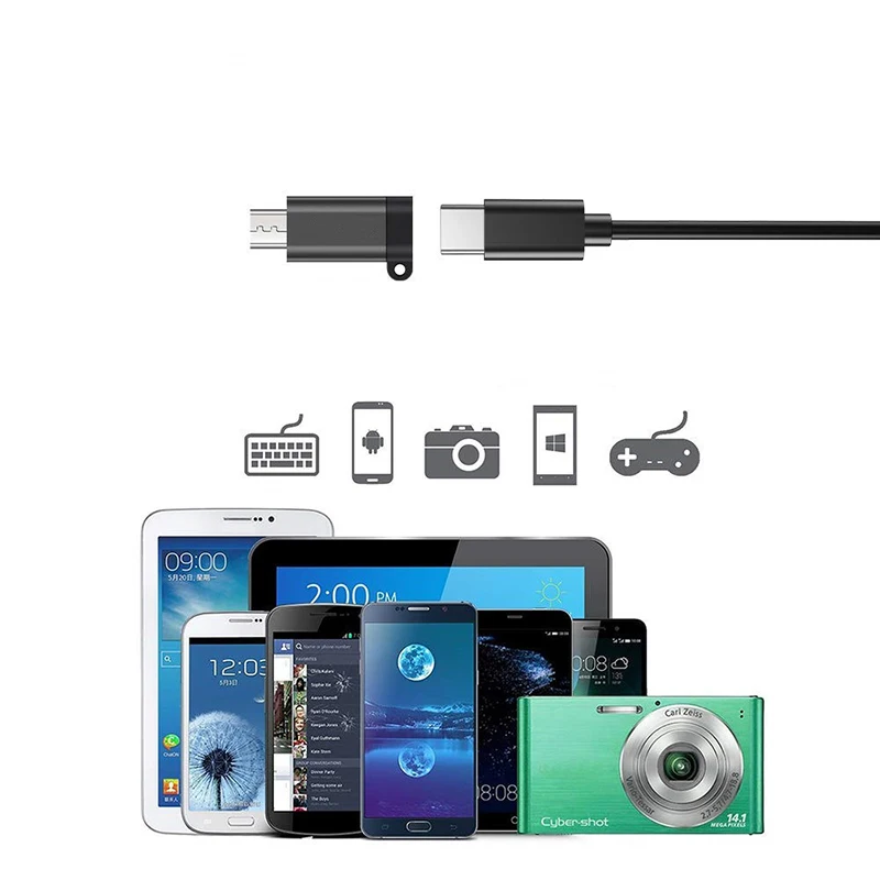 Adaptador USB tipo C a Micro USB, convertidor hembra a macho para Xiaomi, Samsung, Cable de datos