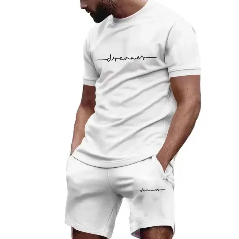thumbnail image 1 of Conjunto de pantalones cortos con estampado de moda de verano 2024 para hombre, conjunto deportivo transpirable de secado rápido, conjunto de camiseta de manga corta, conjunto de jogging para hombre, 1 of 5