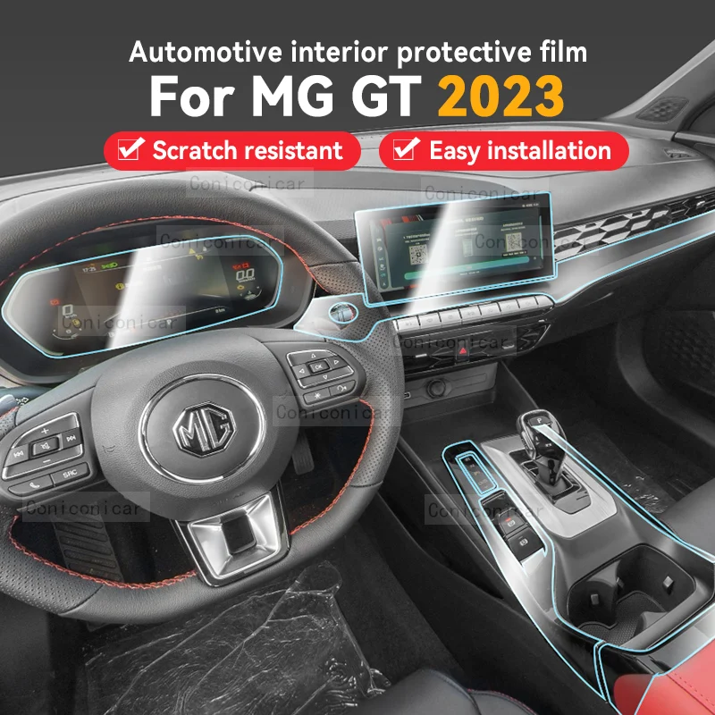 

For MG GT 2023 Car Interior Center Console Transparent TPU Protective Film Anti-scratch Repair Film Refit Accessories