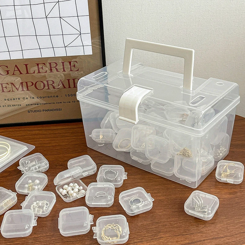 

Storage Box Anti-oxidation Earring Necklace Transparent Jewel Box Plastic Container Case Multifunctional Portable Storage