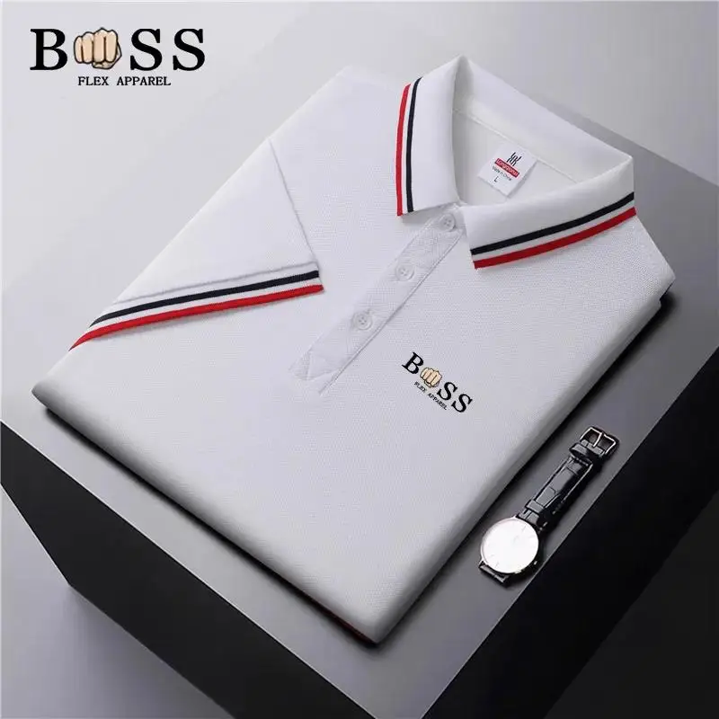 Men's Casual Short-Sleeved Top Summer Polo Shirt Office Fashion Stand Collar T-Shirt New Men's Breathable T Shirt Men's Clothing 2