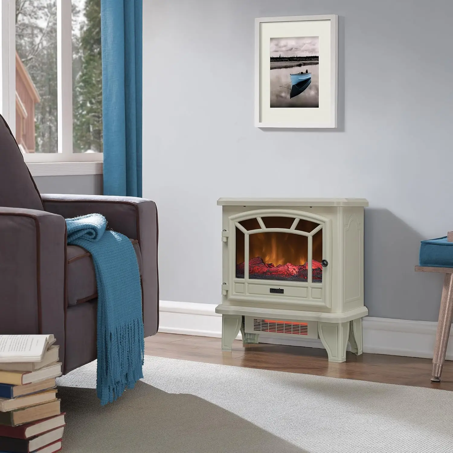 Infrared Quartz Electric Fireplace Stove Heater Cream Infrared Quartz Heat Helps Maintain The Natural Humidity in The Air 2