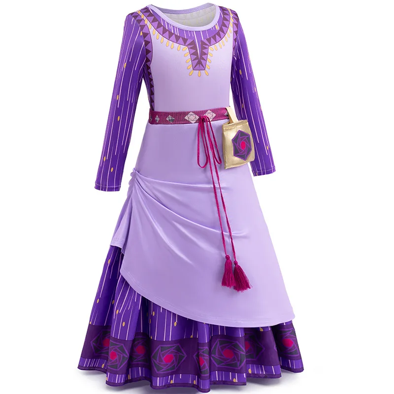 9-10Years) Kids Girls Wish Asha Princess Dress Cosplay Costume